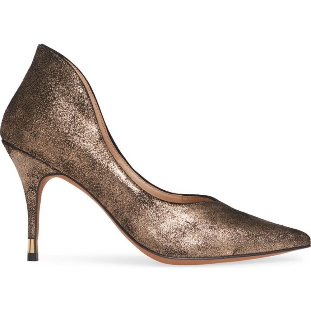 NWOB: LINEA PAOLO‎ Penrose  Stiletto Pumps Bronze Split Suede 10M (S346)